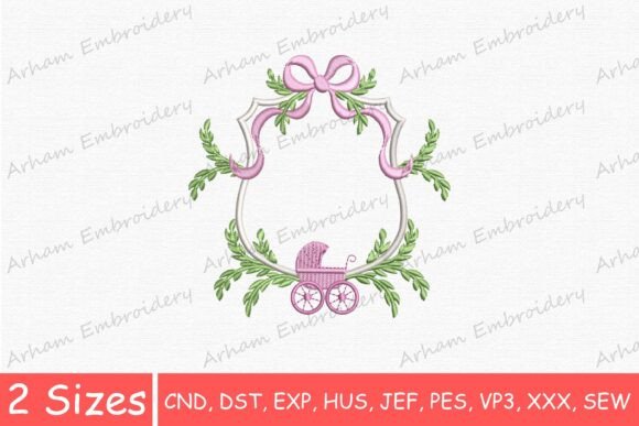 Baby Stroller Monogram Floral Bow Frame: A Charming Addition for Etsy Sellers