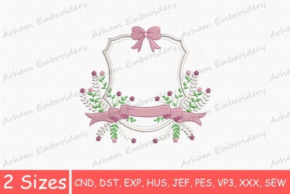 Elegant Floral Bow Monogram Frame Review for Embroidery Sellers