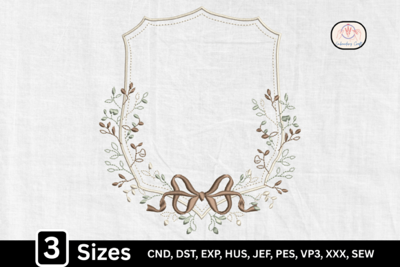 Elegant Leaf Monogram Frame for Holiday Embroidery