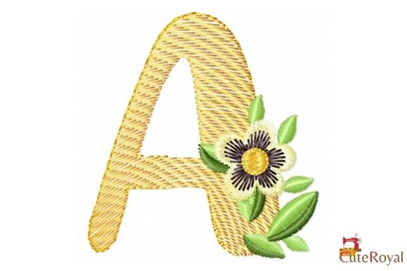 Floral Letter A – Monogram: A Seasonal Embroidery Gem