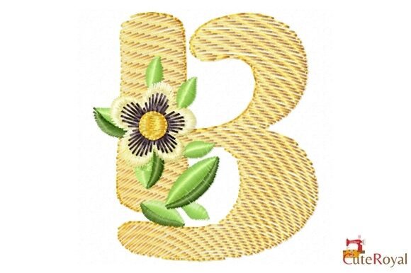 Floral Letter B – Monogram: A Seasonal Embroidery Gem
