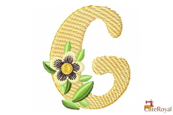 Floral Letter G – Monogram: A Seasonal Embroidery Gem