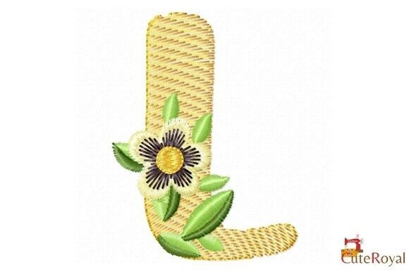 Floral Letter L – Monogram: A Seasonal Embroidery Gem