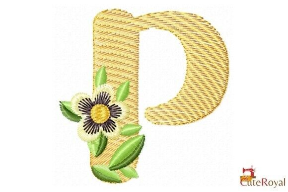 Floral Letter P – Monogram Review for Boutique Apparel Embroidery