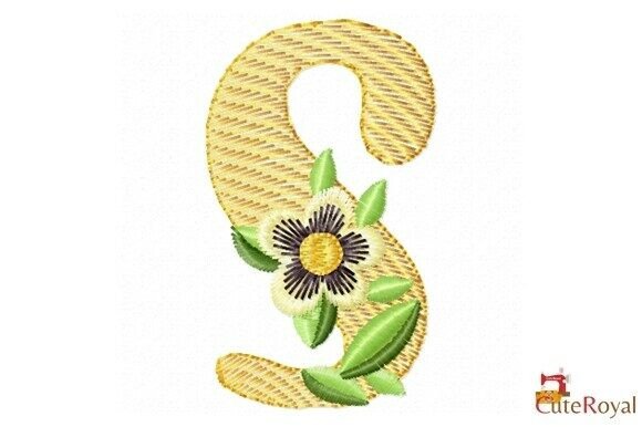 Floral Letter S – Monogram: A Designer’s Review for Boutique Sweatshirt Embellishment