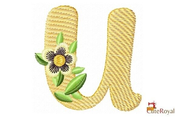Floral Letter U – Monogram: A Seasonal Embroidery Gem