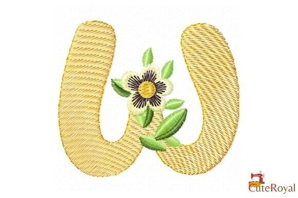 Floral Letter W – Monogram: A Designer’s Review for Boutique Sweatshirt Embellishment