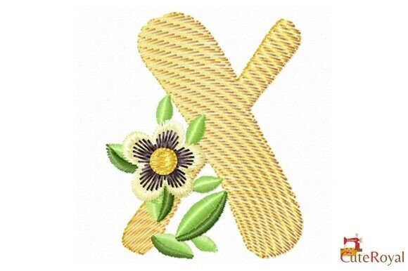 Floral Letter X – Monogram: A Wedding-Ready Embroidery Design for Etsy Sellers