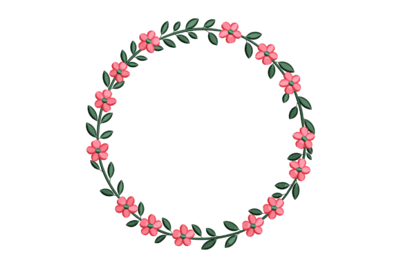 h1Pink Flower Circle: A Charming Floral Wreath for Personalized Embroidery Gifts/h1