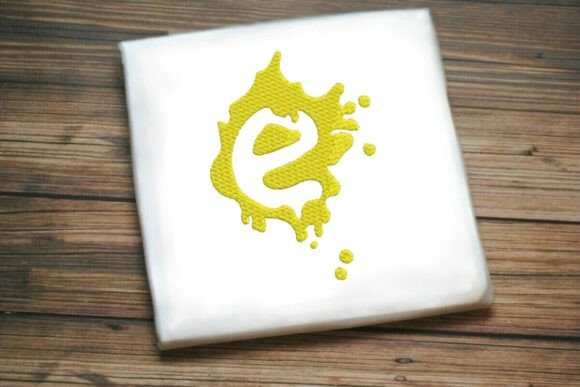 Paint Splash Monogram e: A Bright, Festive Touch for Seasonal Embroidery