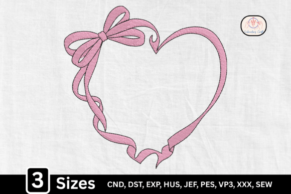 Romantic Pink Bow Heart Embroidery Design Review