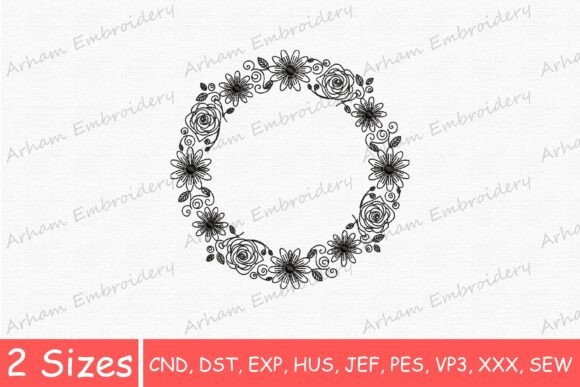 Rose Flower Circle Wreath: A Seasonal Embroidery Gem
